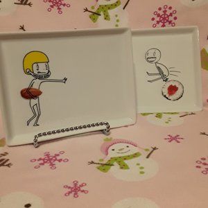 CB2 OLIVER CRATE & BARREL (TWO) APPETIZER PLATES